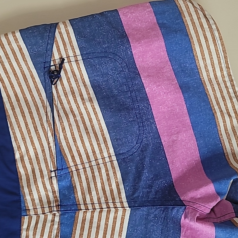 Women's Patagonia Wave Maker Board Surfing short Pink & Blue Stripe SZ 8 - Picture 3 of 15